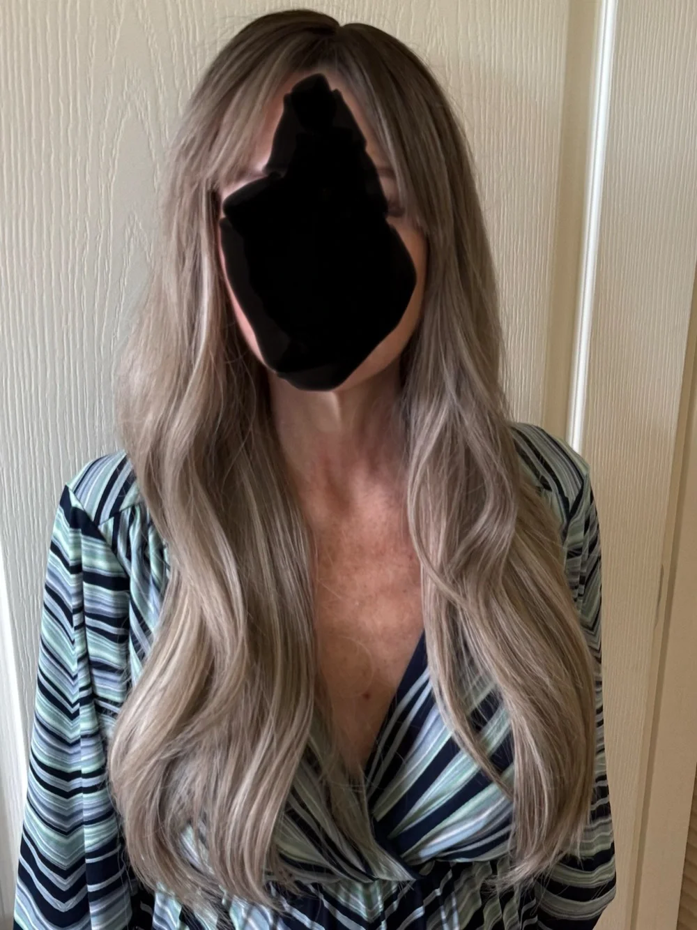 Long Layered Women's Wig in Ash Blonde